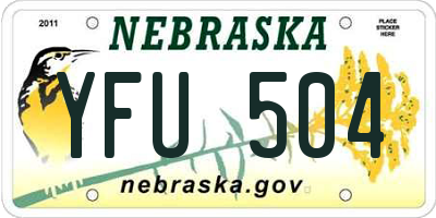NE license plate YFU504