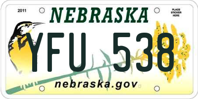 NE license plate YFU538
