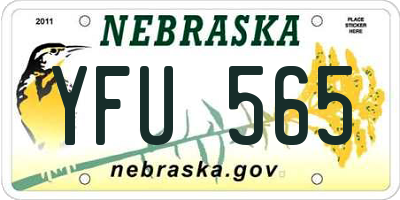 NE license plate YFU565