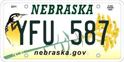 NE license plate YFU587