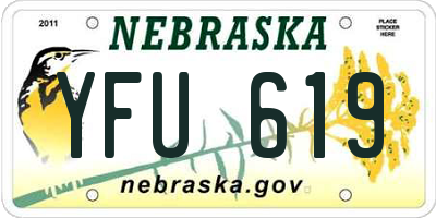 NE license plate YFU619