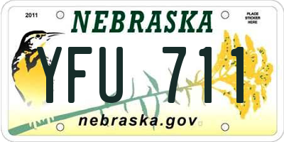NE license plate YFU711