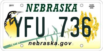 NE license plate YFU736