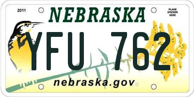 NE license plate YFU762