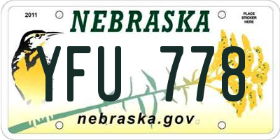 NE license plate YFU778
