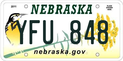 NE license plate YFU848
