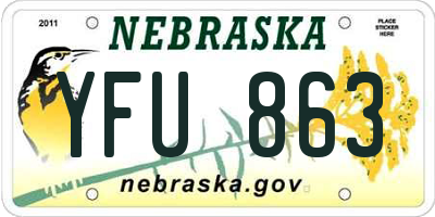 NE license plate YFU863