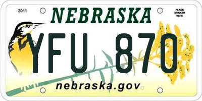 NE license plate YFU870