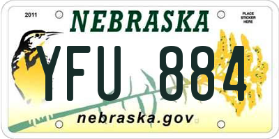 NE license plate YFU884