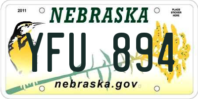 NE license plate YFU894