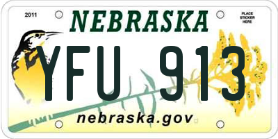 NE license plate YFU913