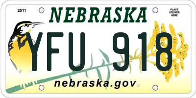 NE license plate YFU918