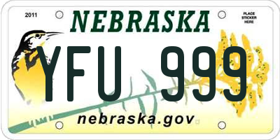 NE license plate YFU999