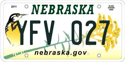 NE license plate YFV027