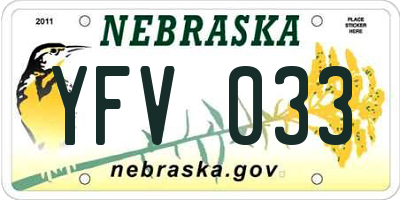 NE license plate YFV033