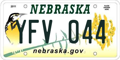 NE license plate YFV044