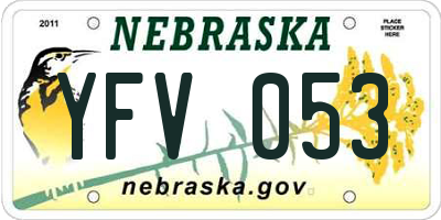 NE license plate YFV053