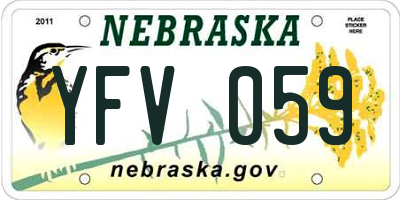 NE license plate YFV059