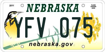 NE license plate YFV075