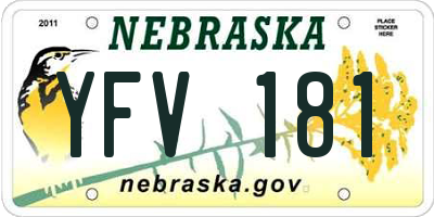 NE license plate YFV181