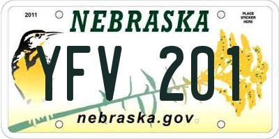 NE license plate YFV201