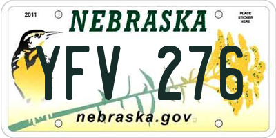 NE license plate YFV276