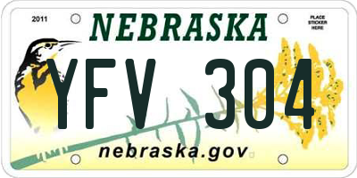 NE license plate YFV304