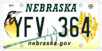 NE license plate YFV364