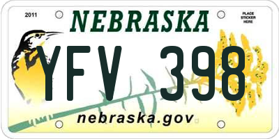 NE license plate YFV398