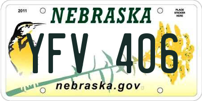 NE license plate YFV406