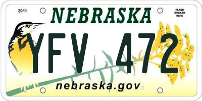 NE license plate YFV472
