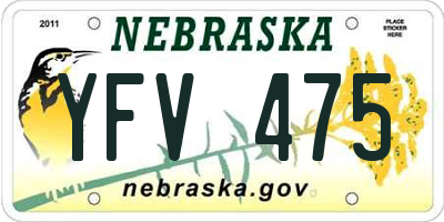 NE license plate YFV475