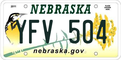NE license plate YFV504