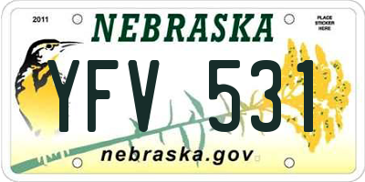 NE license plate YFV531
