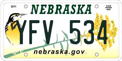 NE license plate YFV534