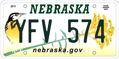 NE license plate YFV574