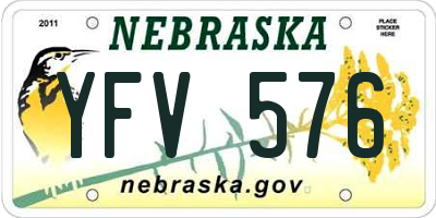 NE license plate YFV576