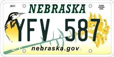 NE license plate YFV587