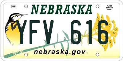 NE license plate YFV616
