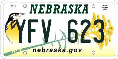 NE license plate YFV623