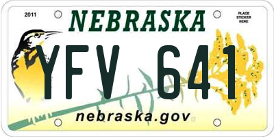 NE license plate YFV641