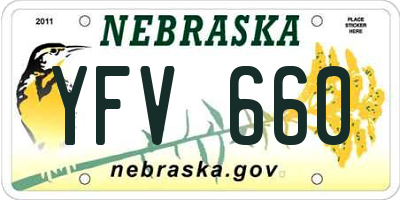 NE license plate YFV660