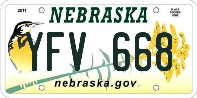 NE license plate YFV668