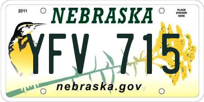 NE license plate YFV715