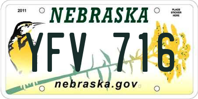 NE license plate YFV716