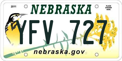NE license plate YFV727