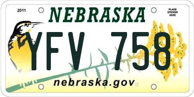 NE license plate YFV758