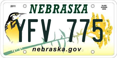 NE license plate YFV775