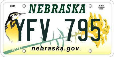 NE license plate YFV795