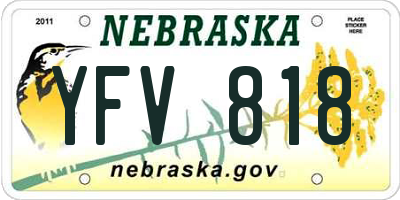 NE license plate YFV818